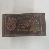 an antique wooden souvenir or trinket box