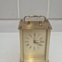 vintage brass-finished Royal quartz carriage clock
