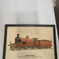 vintage print of the Midland Railway 4-2-2 locomotive and tender No. 21,