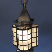 Large Arts and Crafts Brass Lantern