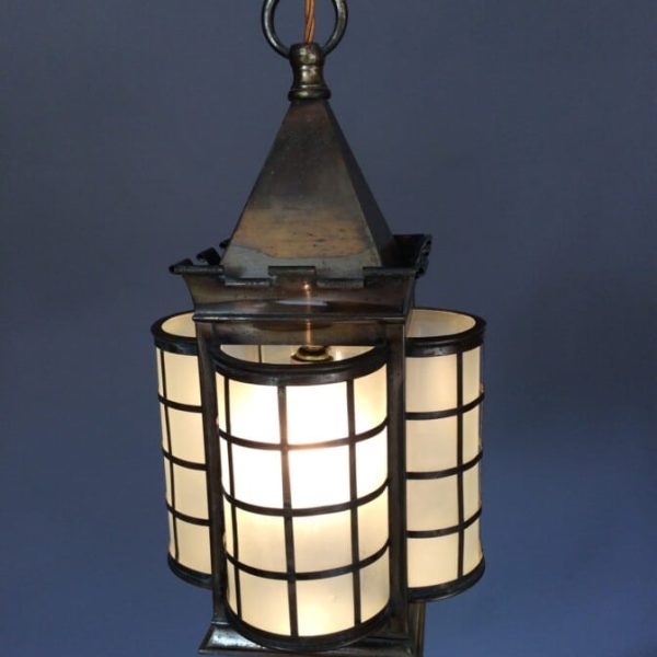 Large Arts and Crafts Brass Lantern
