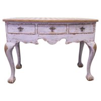 18th Century Baroque Bow Front Painted Console Side Table