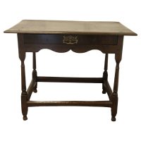 18th Century Oak Writing Table Low Boy The Desk stands on neat turned