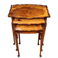 1920s Burr Walnut Nest of Three Tables c.1925