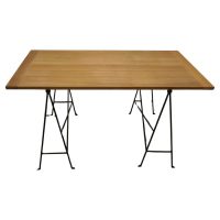 1950s Danish Sawhorse Minimalist Desk or Dining Table 1950s Danish