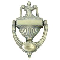 19th Century Adams Style Brass Urn and Cover Door Knocker