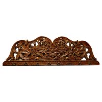 19th Century Carved Teak Wall Hanging Coat Rack