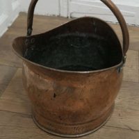 19th Century Copper Helmet Shaped Coal Scuttle