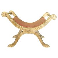 19th Century Empire Style Gilt X Frame Stool