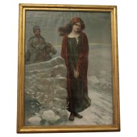 19th Century Framed Pre Raphaelite Print of a Russian Prisoner with a Cossack