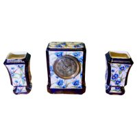 19th Century French Porcelain Clock Set