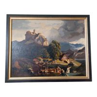19th Century German Oil on Canvas, Signed.