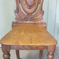 19th Century Golden Oak Hall Chair