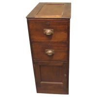 19th Century Heavy Banker’s Drawers and Safe Cupboard Pedestal, Strong Cupboard
