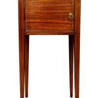 19th Century Inlaid Mahogany Bedside Table