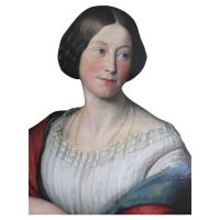 19th Century Oil on Canvas Portrait of Mary Harris Stretton, with Bonnet