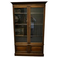 19th Century Tall Glazed Bookcase, with Cupboard under