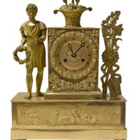 19thc French ormolu mantel clock circa 1830 with original gilding