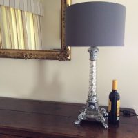 Early 20th Century Chrome and Glass Table Lamp