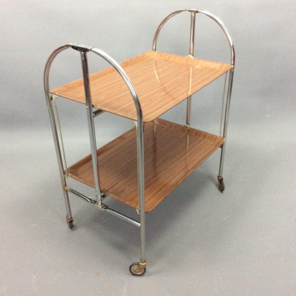 Mid Century Folding Chrome Serving Trolley 1950’s