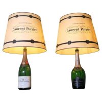 2 Laurent Perrier Exhibition Advertising Table Lamps