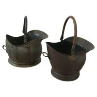 2 Very Useful Copper Helmet Coal Scuttles These buckets are a very attractive