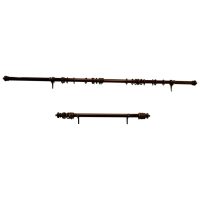 2 Victorian Curtain Poles with Rings 2 Matching Poles