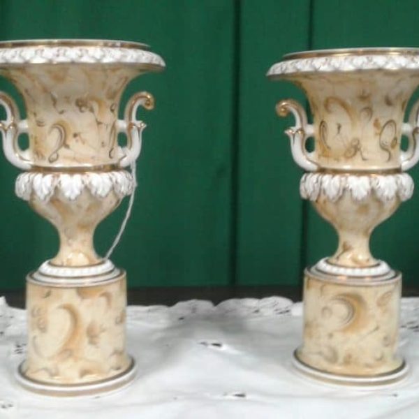 Fine pair of Victorian Ridgeways campana vases