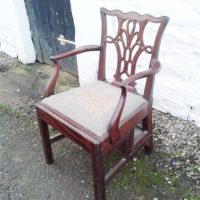 George III styled mahogany library step chair