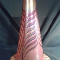 Bohemian art glass iridescent vase.