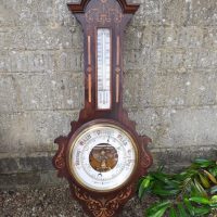 Rosewood aneroid banjo barometer circa 1890