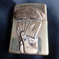 A &#8216;ZIPPO&#8217; LIGHTER 1940&#8217;s MADE in the USA. of BRASS&#8211;I BELIEVE A RARE ITEM.