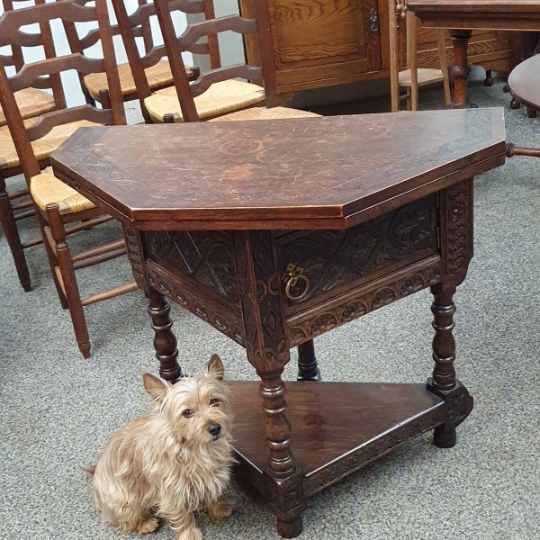 Antique Oak Credence Table