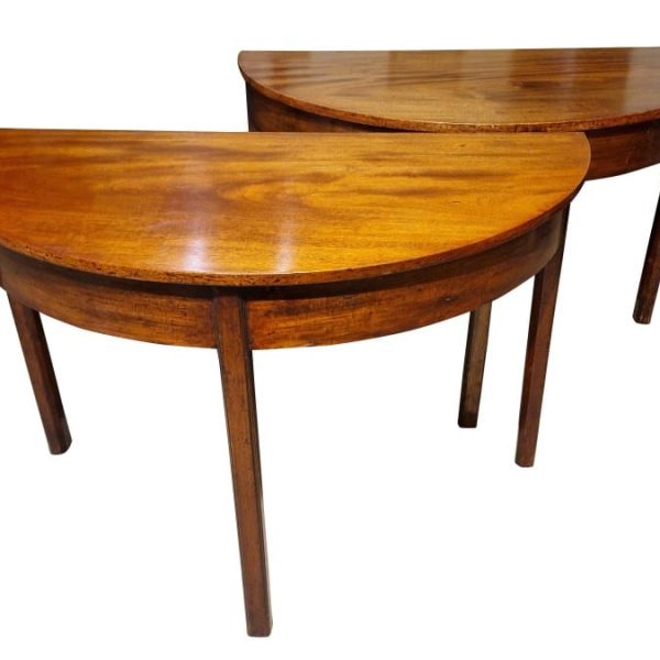 Pair of George III Demi Lune console tables