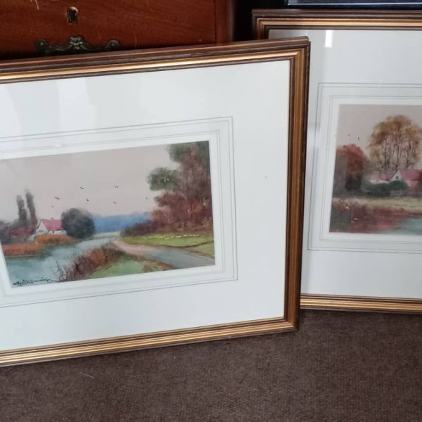 A PAIR OF RIVERSIDE  SCENES. East Anglia (Essex/Suffolk/Norfolk)