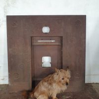 Antique Cast Iron Fire Back Inset