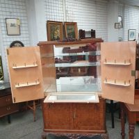 Good Antique 1930&#8217;s Walnut Cocktail Drinks Cabinet
