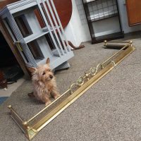 Good Antique Victorian Brass Fire Fender