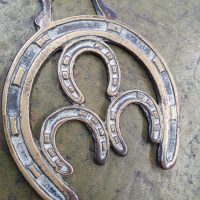 Antique Horse Brass Lucky Horse Shoe&#8217;s