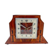 Stylish English Art Deco Mantle Clock &#8211; 8 Day Striking Mantel Clock