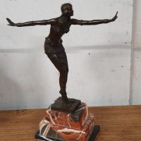 Antique French Art Deco Bronze Lady