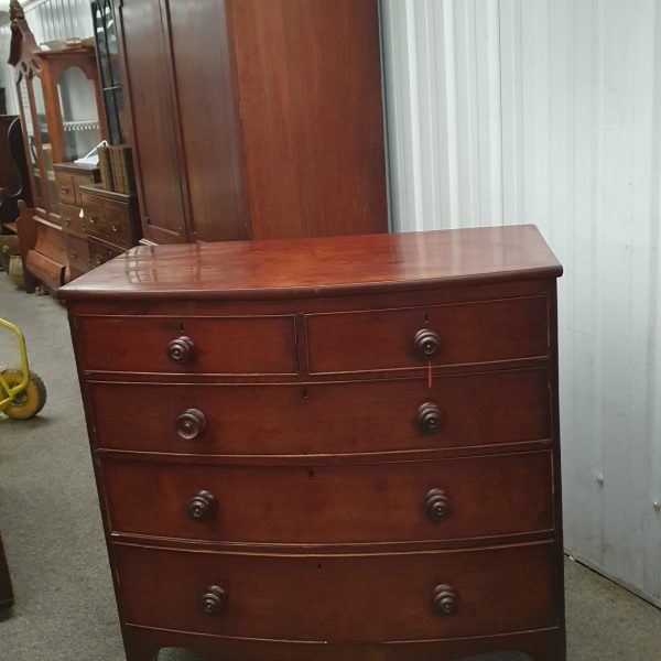 Antique Victorian Bow Front Chest