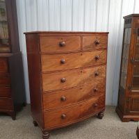 Tall Victorian Bow Front Chest of Drawers