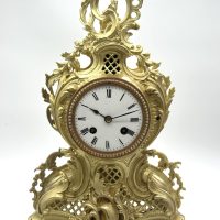 Antique French bronze ormolu 8 day mantel clock -ca 1870