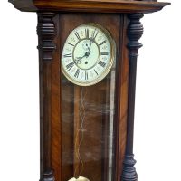 Wonderful Antique Walnut single Weight Vienna Regulator Wall Clock ca1880