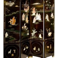 20th Century Chinese Lacquered Screen