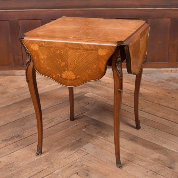 Stunning 19th Century Marquetry Drop Leaf Centre Table SAI2155