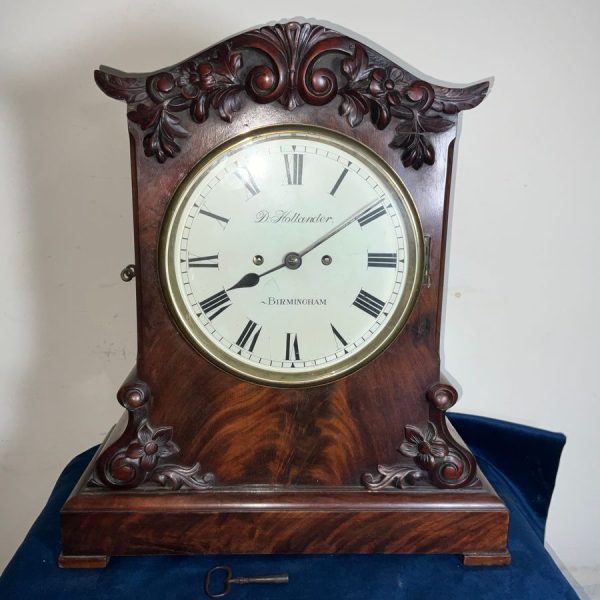 BRACKET CLOCK MAHOGANY DOUBLE FUSSE REGENCY