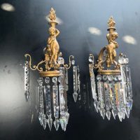 CHERUBS LUSTES GILTED WALL LAMPS