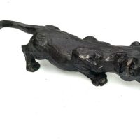 &#8216; Black panther &#8216; Hot cast bronze signed by artist circa last century